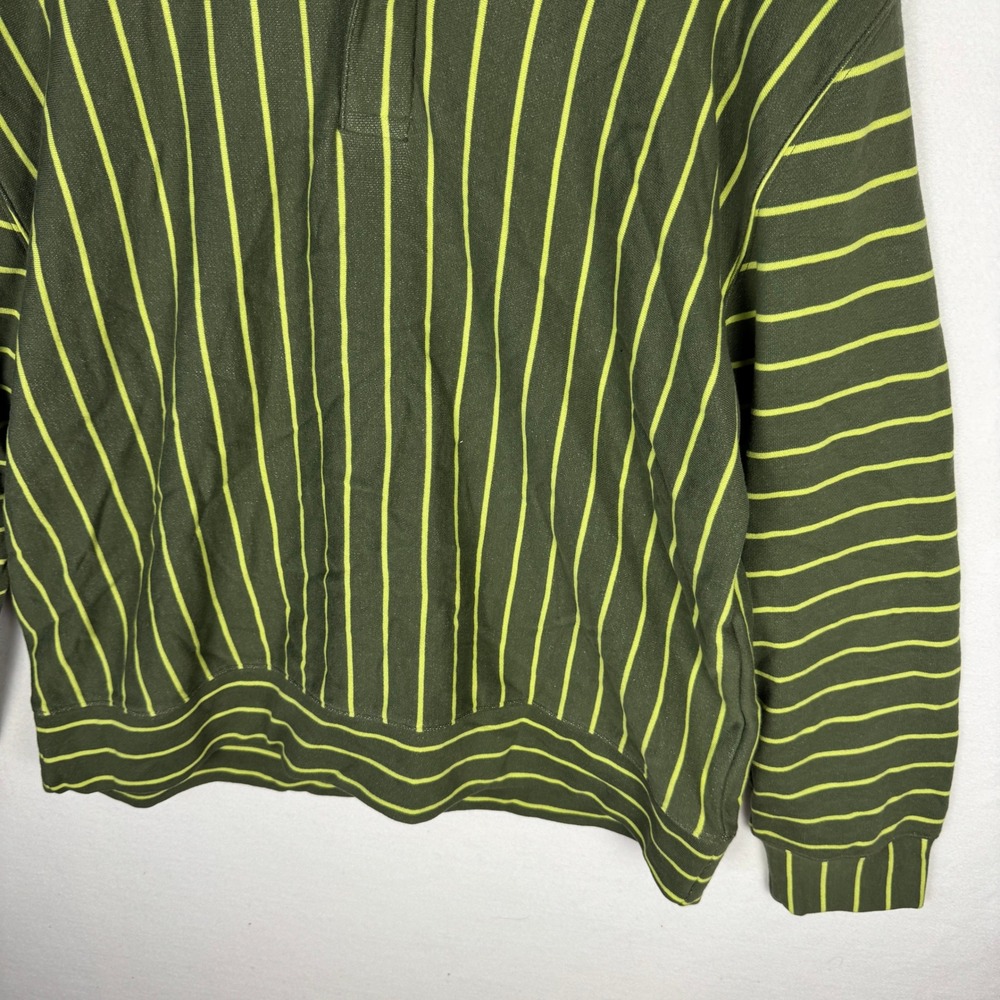 Mode of One Mens XXL Wild Ivy Striped French Terry Long Sleeve Polo Shirt NEW - Picture 11 of 13